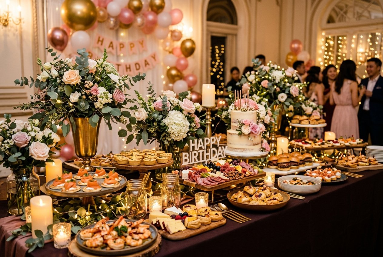 Birthdays and private parties celebration catering setup